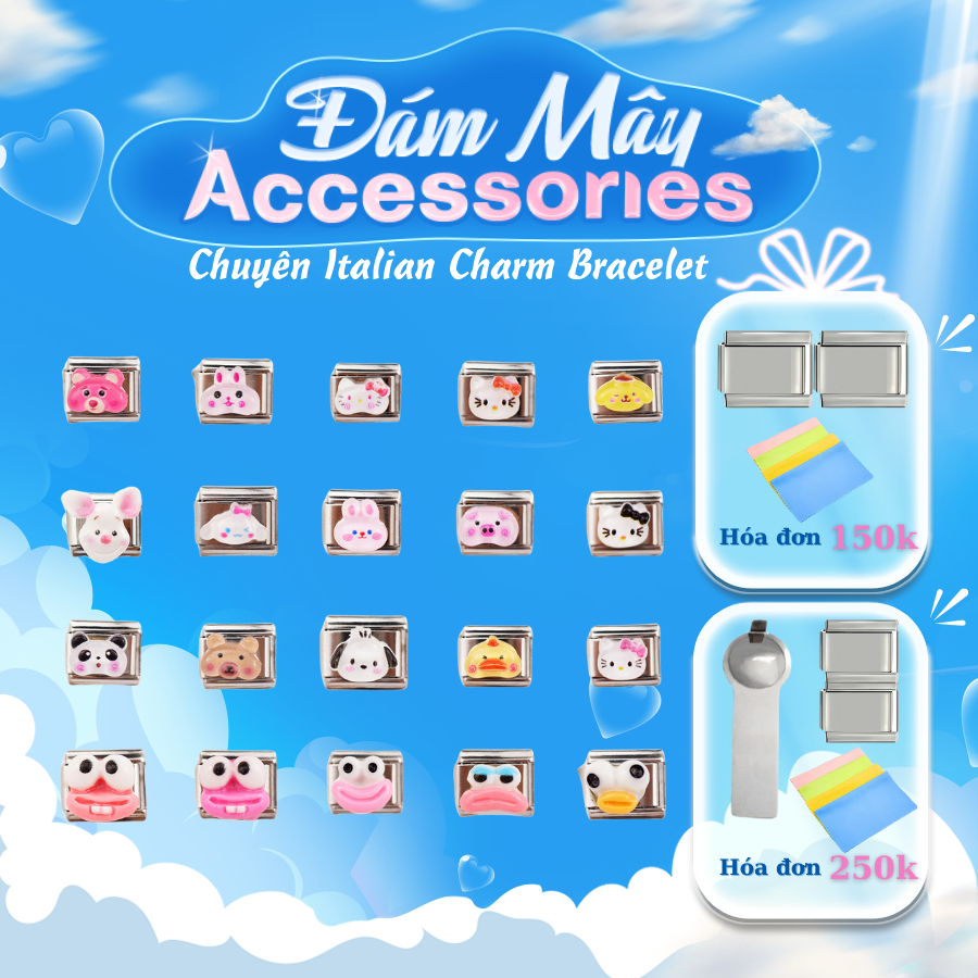 Charm Nổi Dễ Thương Kitty Melody Ếch Thỏ Vòng Tay Italian Charm Bracelet