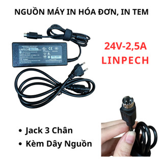 Adapter Nguồn Máy In Bill 24V-2.5A Jack 3 Chân | Sử dụng Cho Máy In Tem, Hóa Đơn