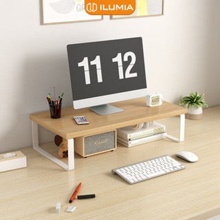 Kệ laptop để bàn mặt gỗ khung sắt sơn tĩnh điện không han ghỉ thương hiệu ILUMIA - GM212