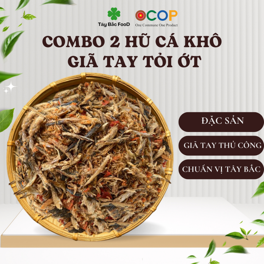  Cá khô giã tỏi ớt tây bắc cá khô nướng giã tay ruốc cá nục khô taybacfoods1 