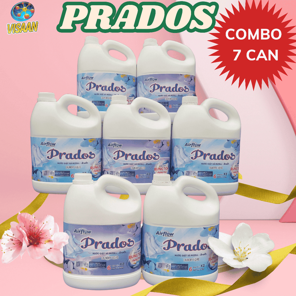 (COMBO 7 CAN) Nước giặt xả PRADOS M (1700ml X7) ( Siêu tiết kiệm, dùng dài lâu)( giặt sạch sâu, lưu 