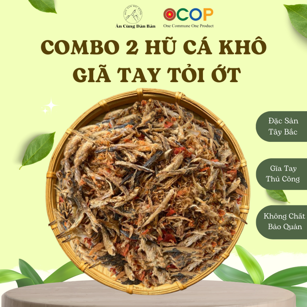  Cá khô giã tỏi ớt tây bắc cá khô nướng giã tay ruốc cá nục khô 