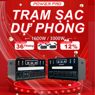  Trạm sạc dự phòng đi động công suất lớn Power Pro 1600W-3000W Pin Lithium Lifepo4 tuổi thọ 10 năm 