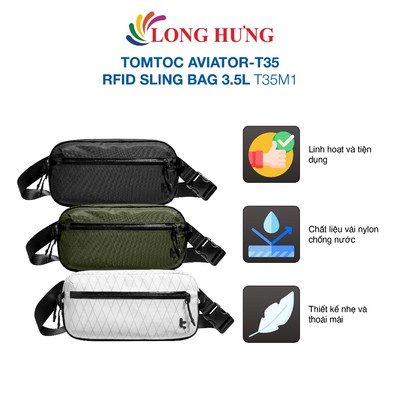 Túi đeo chéo Tomtoc Aviator-T35 RFID Sling Bag 3.5L T35M1 - Hàng chính hãng