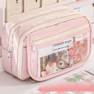  Trong kho túi bút chì nhẹ nhàng và dễ thương công suất siêu bền và lớn hộp bút chì trong suốt có thể được trang trí 