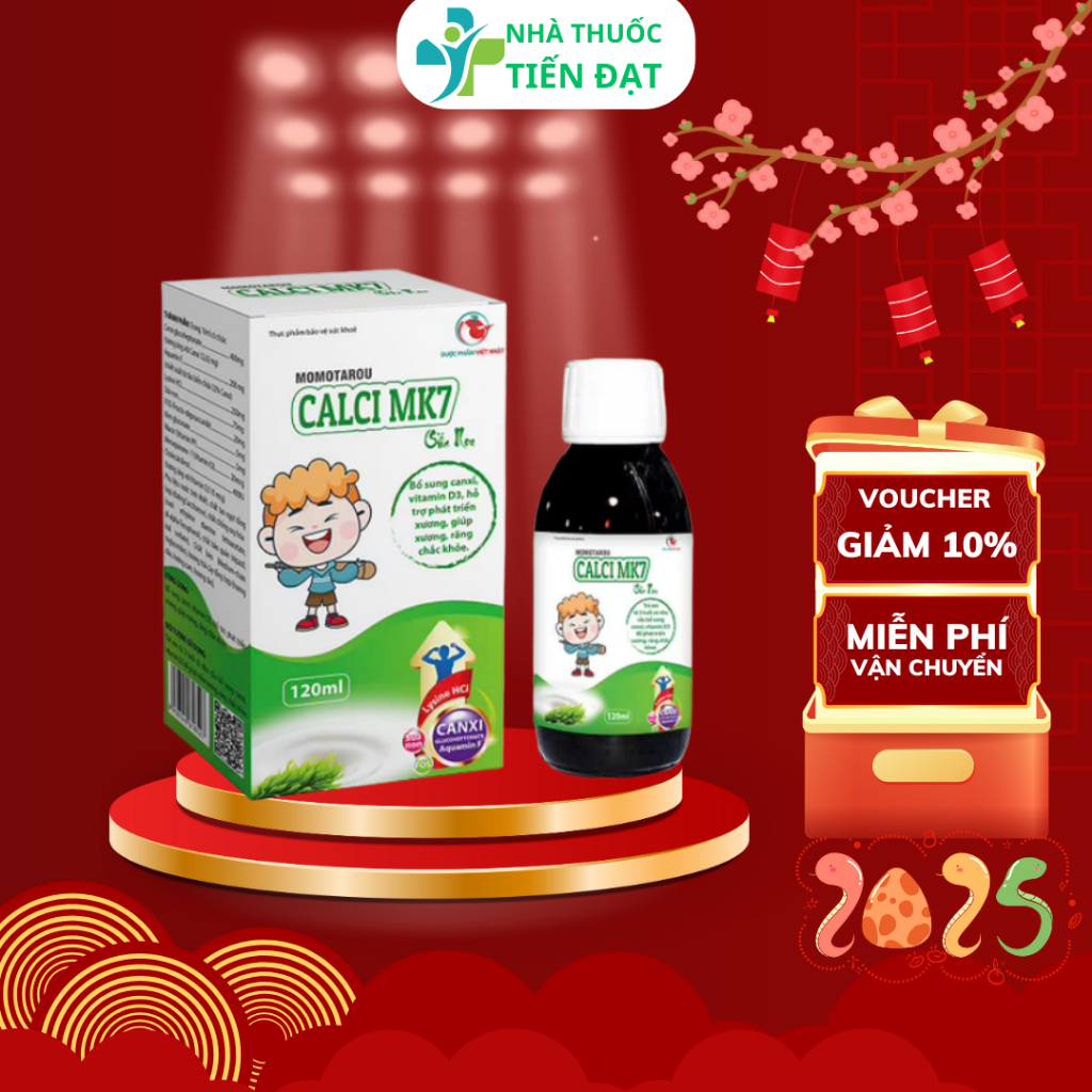 Siro Bổ Sung Canxi Momotarou Calci Mk7 Sữa Non Việt Nhật (Chai 120ml)