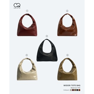 Túi tote da MIDORI đeo vai, có thể đựng vừa Laptop 14inch KHÂU BY CQ