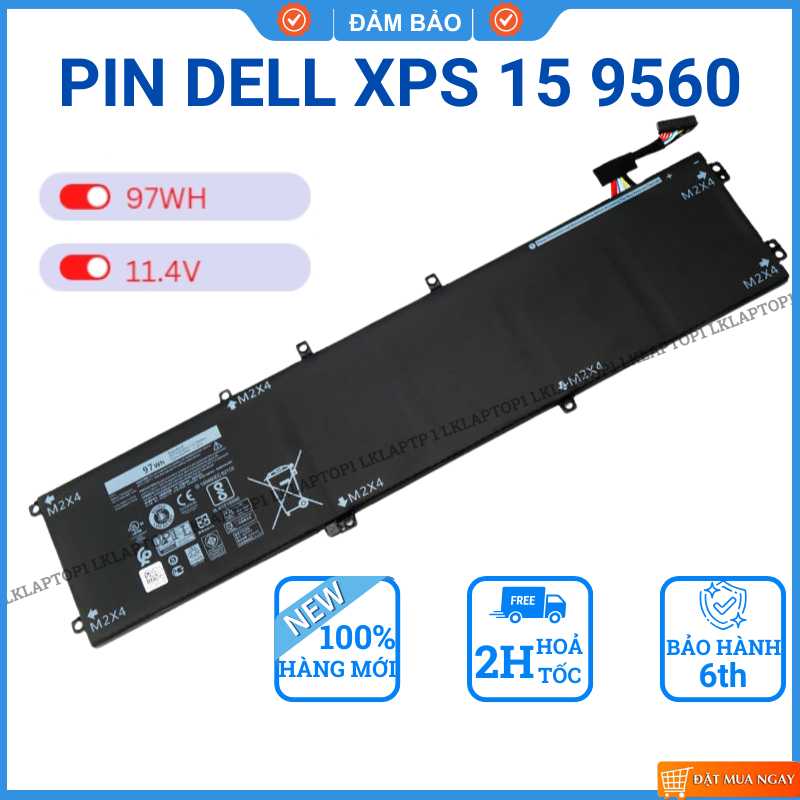 Pin laptop Dell XPS 15 9550 9560 Precision 5510 5520 Inspiron 15 7590 7591 H5H20  4GVGH 5XJ28 6GTPYd