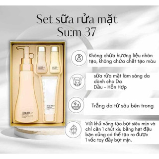  M300. Sét sữa rửa mặt Sum Skin Saver 250ml + 40ml + hoa hồng 20ml + sữa dưỡng 20ml 