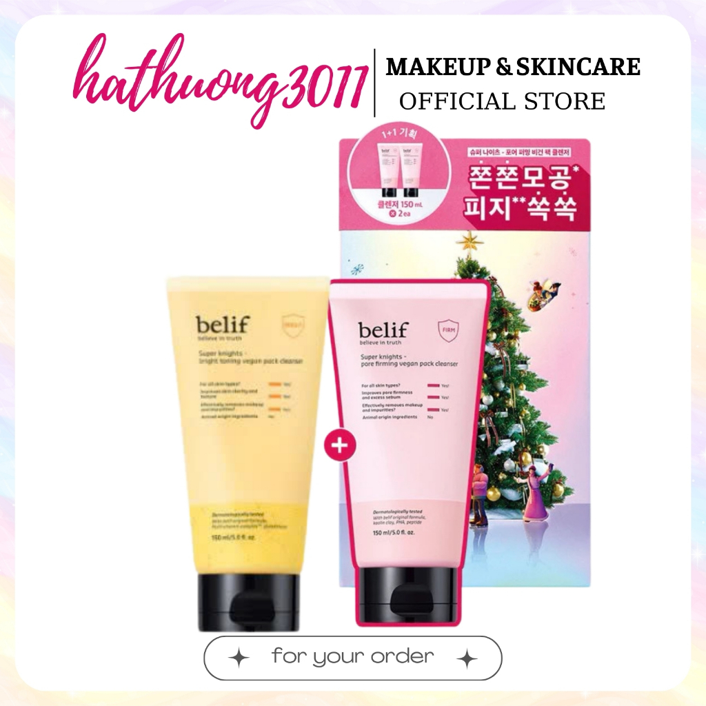 Sửa rữa mặt BELIF Super Knights Vegan Cleanser Set 150ML