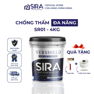   4KG  Sơn Chống Thấm Sân Thượng Sàn Mái Tường Đứng Trần Nhà Chống Thấm Ngược - Chống thấm SIRA Đa Năng 