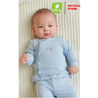 Áo sơ sinh dài tay cài lệch mềm mát Lullaby NH957R