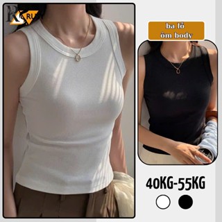 Áo Ba Lỗ Dáng Dài Chất Thun Gân Dày Mềm Mịn ,Áo Hai Dây Ba Lỗ Ngược Form Ôm Dài RUSY