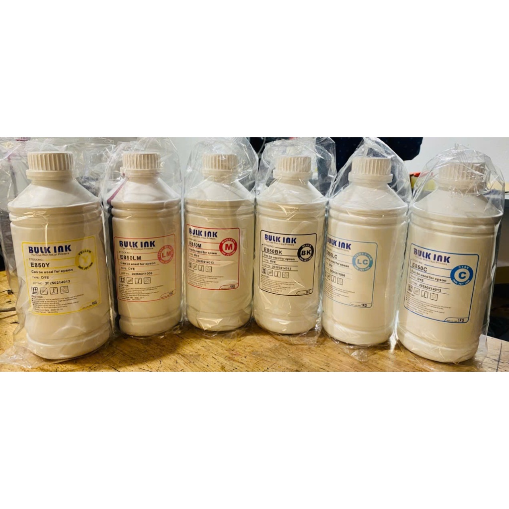 Bộ 6 chai mực Bulk ink 1 lít dùng cho máy in Epson L8050,L18050,L805,L1800,T60,T50.1430,1390.v.v.
