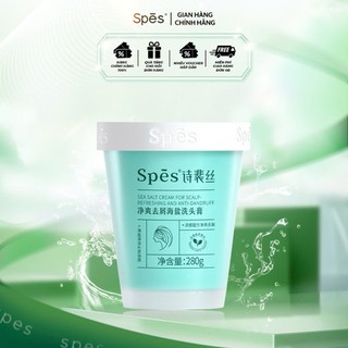  Tẩy tế bào chết da đầu SPES - Dầu gội muối biển bạc hà cho tóc gàu ngứa mẩn đỏ và bụi bẩn 280g 