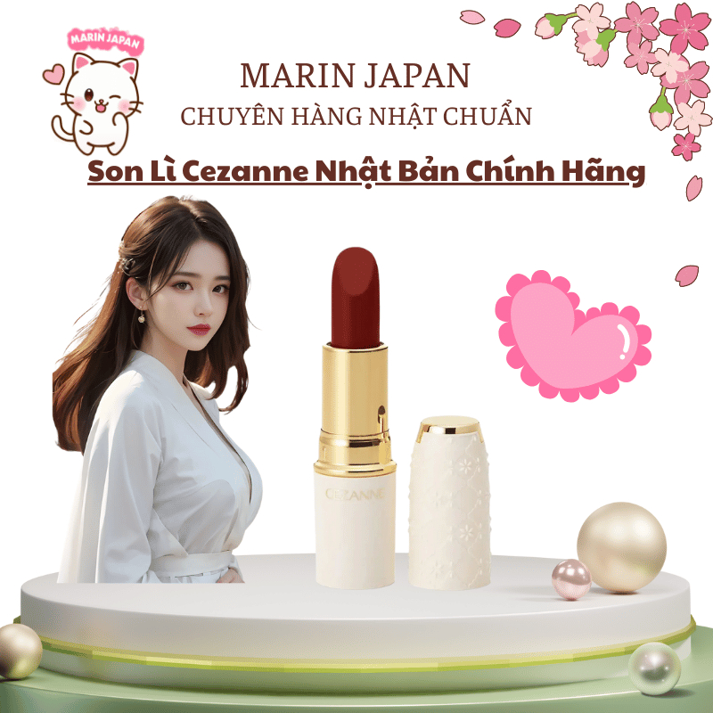 Son thỏi , son lì thiên nhiên Cezanne Son thỏi Lasting Lip Color N - Nhật Bản Chính Hãng