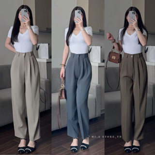 Quần Baggy Nữ Lưng Cao (Chất Gold Nhật) Mềm Mịn Dáng Thụng Dài 92cm Tôn Dáng Dễ Phối Đồ