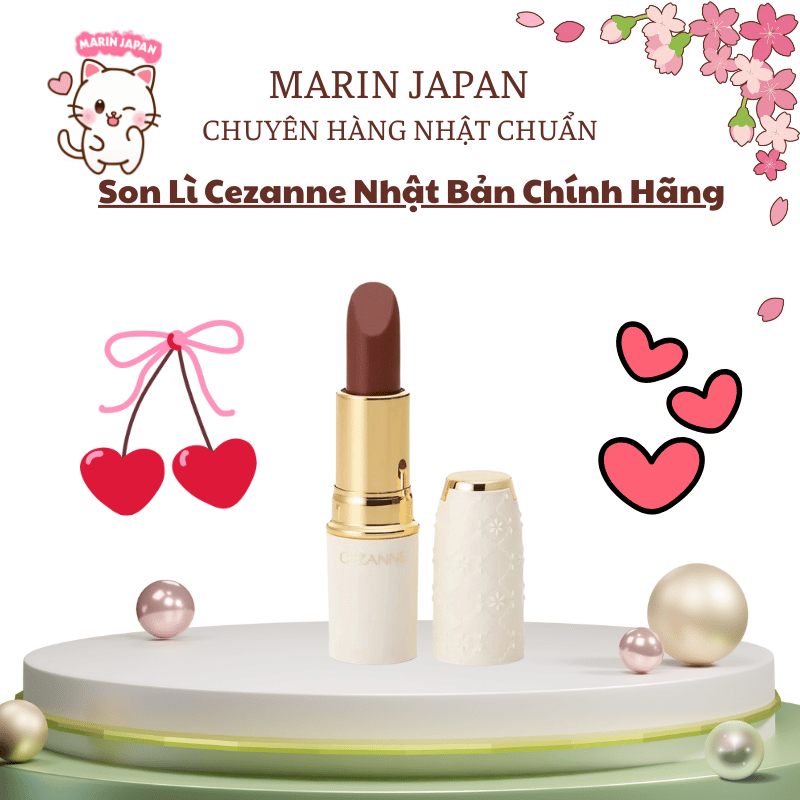 Son thỏi , son lì thiên nhiên Cezanne Son thỏi Lasting Lip Color N - Nhật Bản Chính Hãng