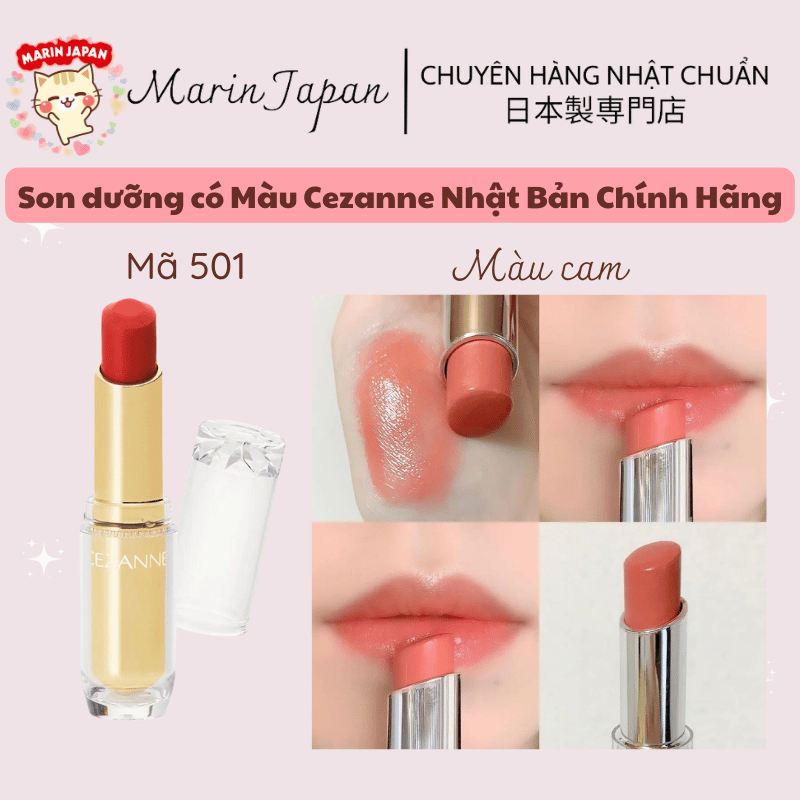 Son dưỡng ẩm có màu , son tint Cezanne - Nhật Bản Chính Hãng