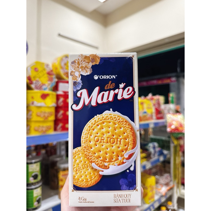 [HỘP 4 GÓI] BÁNH QUY DE MARIE ORION hộp 128g (4 gói x 32g)