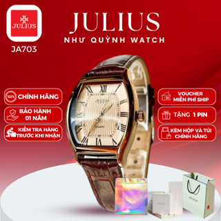 Đồng Hồ Nữ JA-703 Julius Hàn Quốc size mặt 3,7 x 2,7cm Mặt Chữ Nhật (Nâu)