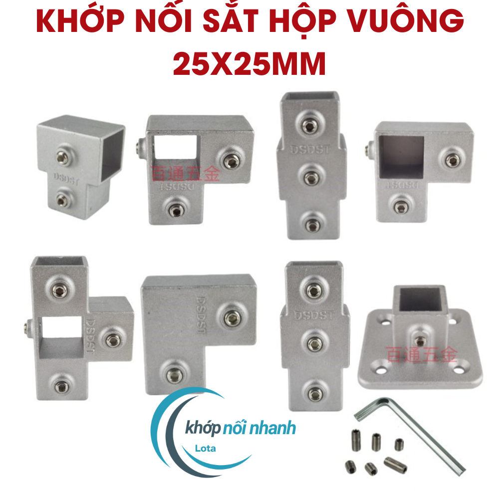 Khớp nối sắt hộp vuông,khớp nối nhanh 25mmx25mm Khớp Nối Nhanh sắt hộp vuông Lota