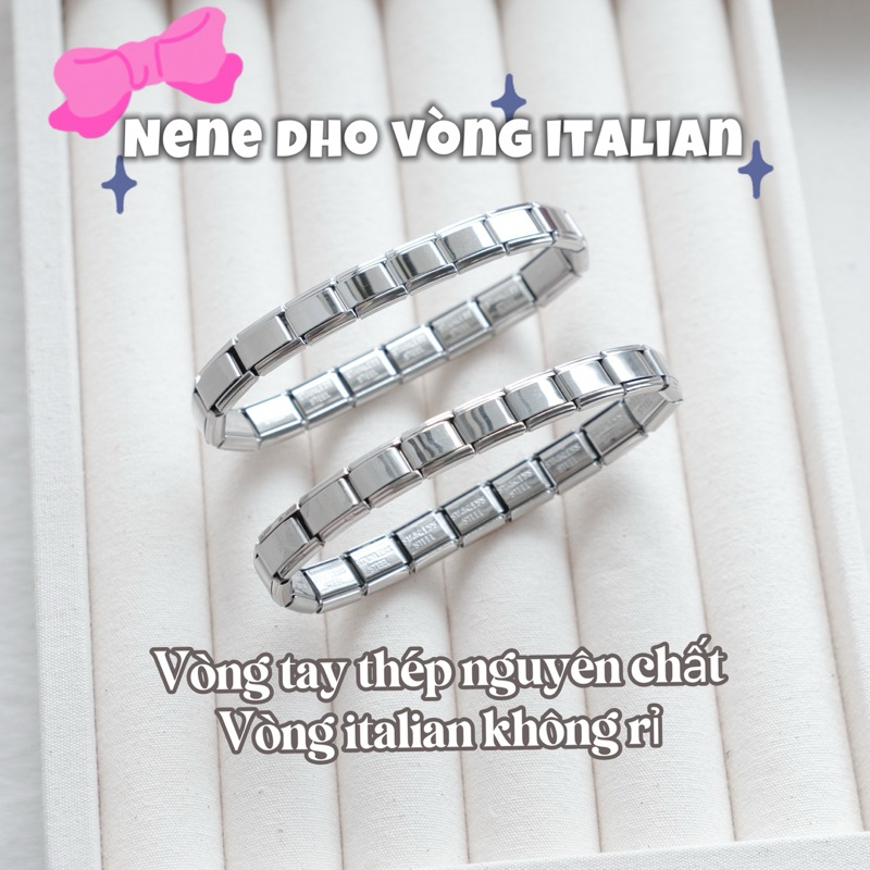 Vòng tay ITALIAN CHARM có vòng và lẻ charm theo yêu cầu - DIY 9mm Thép kim loại