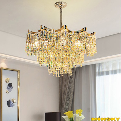Đèn thả chùm MONSKY EGO pha lê hiện đại tiết kiệm năng lượng - kèm bóng Led 3 màu chuyên dụng