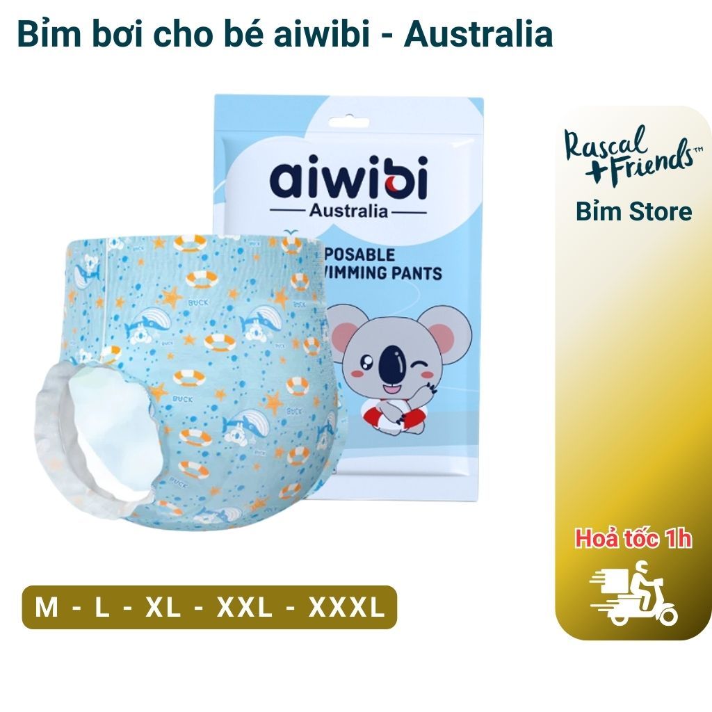 Bỉm bơi cho bé aiwibi - bỉm đi bơi cho bé cao cấp Australia hot trend, bỉm bơi cho bé 1 bịch 1 miếng