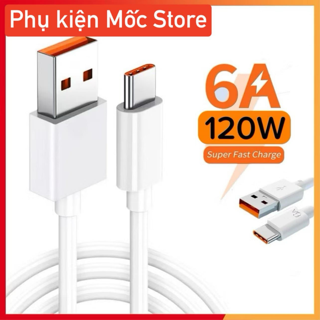 Dây cáp sạc nhanh Xiaomi USB Type-c 6A  sạc nhanh Turbo cực chất Mốc Store Bảo hành 1 đổi 1 trong vò