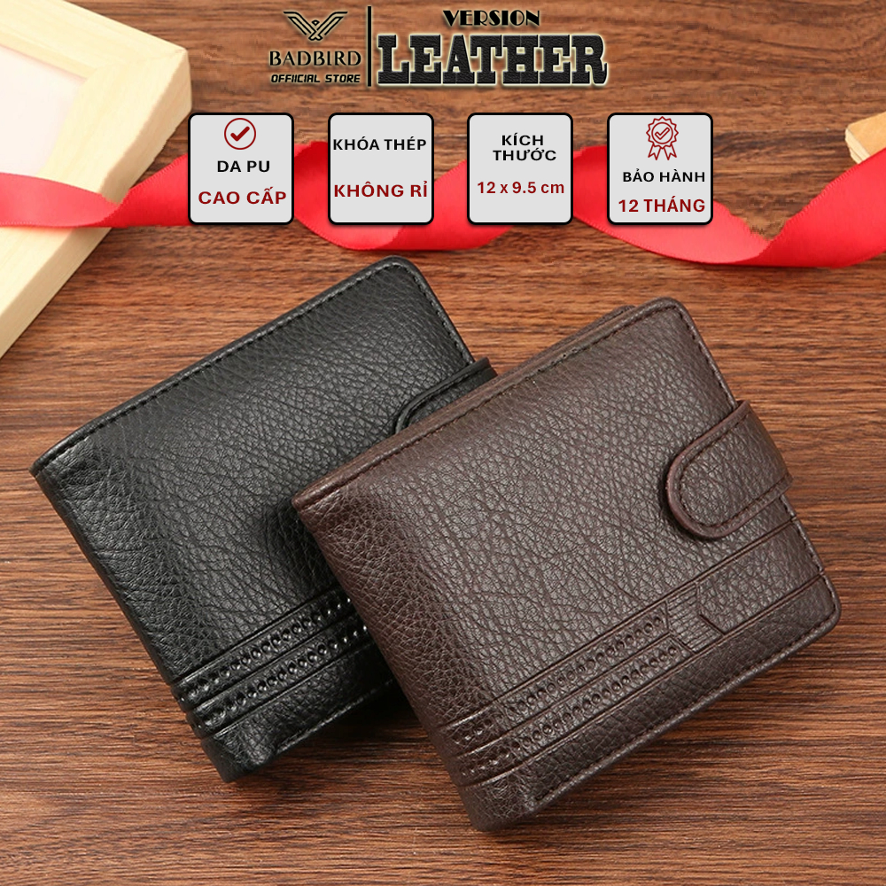 Ví Da Nam ngang Thời trang khóa bấm Da PU cao cấp BADBIRD- Tự hào thương hiệu Việt Nam