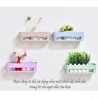 Khay Kệ Nhựa Dán Tường Để Đồ Hình Chữ Nhật Siêu Chắc,Kệ Để Đồ Phòng Tắm,Nhà Bếp,Nhà Vệ Sinh_MC888