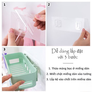 Khay Kệ Nhựa Dán Tường Để Đồ Hình Chữ Nhật Siêu Chắc,Kệ Để Đồ Phòng Tắm,Nhà Bếp,Nhà Vệ Sinh_MC888