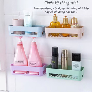 Khay Kệ Nhựa Dán Tường Để Đồ Hình Chữ Nhật Siêu Chắc,Kệ Để Đồ Phòng Tắm,Nhà Bếp,Nhà Vệ Sinh_MC888