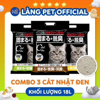 [SET 3 BỊCH CÁT 18L] Tải Cát Vệ Sinh Cho Mèo, Cát Nhật Đen 24Kg, hạn chế bụi, khử mùi cao, thơm lâu