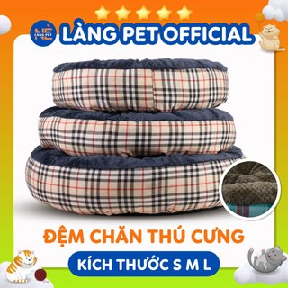  Ổ Đệm Nệm Tròn Cho Chó Mèo Lót Lông Viền Vải Nhiều Màu Sắc Có Đáy Chống Trượt Siêu Ấm Nhiều Mẫu 