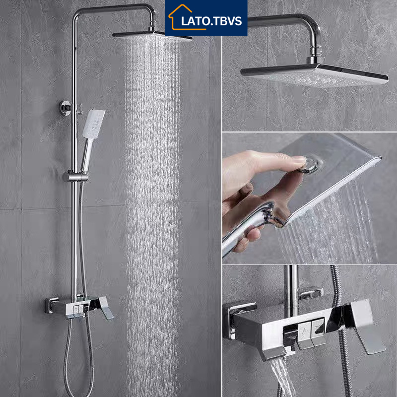 Sen Cây Tắm Đứng Phím Đàn LATO Inox SUS304 Nóng Lạnh 3 Chế Độ Xả Nước Chống Bám Cặn Canxi BH 10 Năm