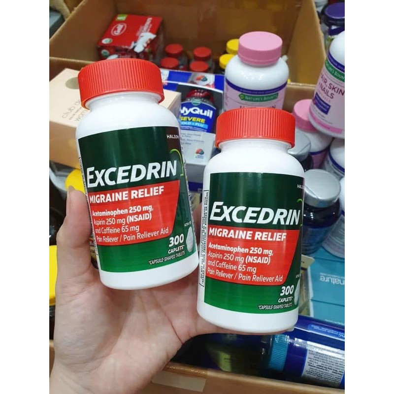 Viên uống hỗ trợ chứng đau nửa đầu Excedrin Migraine 300 viên của Mỹ