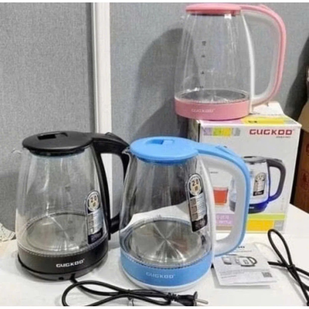 Ấm Siêu Tốc Thủy Tinh Cao Cấp 2.0 Lít CUCKDD - Bình Siêu Tốc Có Đèn Led - Tự Ngắt Khi Sôi NEW