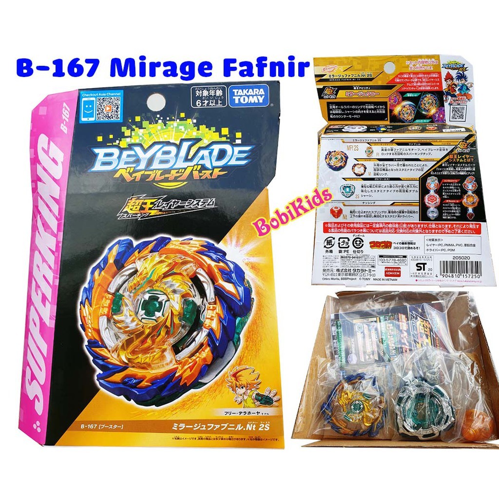 BEYBLADE - Con Quay Mirage Fafnir.Nt 2S (B167) Beyblade Burst Superking TAKARA TOMY B-167