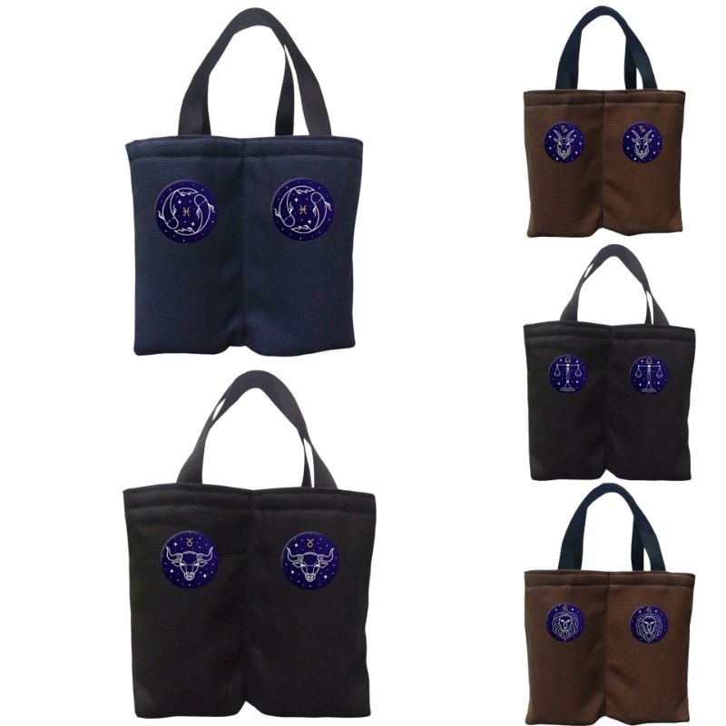 túi 2 ngăn đôi 12 cung hoàng đạo đựng 2 ly nước