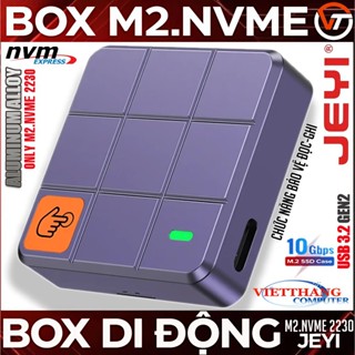  Box SSD M2.NVMe chuẩn M2 2230 Jeyi 10Gbps USB 3.2 Gen2 Điều khiển cảm ứng bảo vệ chế độ Đọc-Ghi 