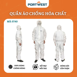 Bộ quần áo dùng phun sơn tĩnh điện, hoá chất, thuốc trừ sâu, phòng dịch bệnh loại 5/6 - Portwest ST40