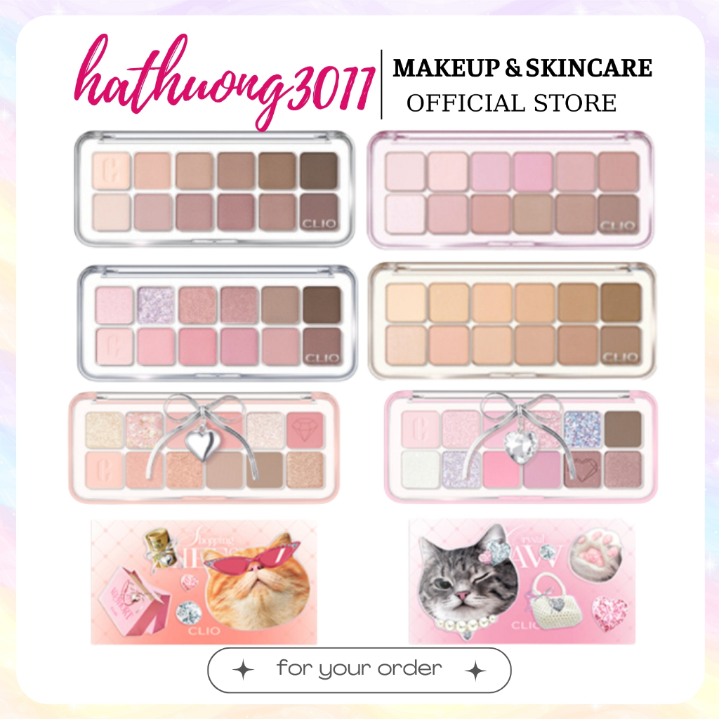   Mã COSBAUH3 giảm 8% đơn 300K   SẴN + BILL  Bảng Phấn Mắt Clio Eye Palette 