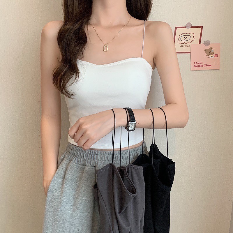 Luna Vintage Áo hai dây có đệm hàng QC mặc kèm