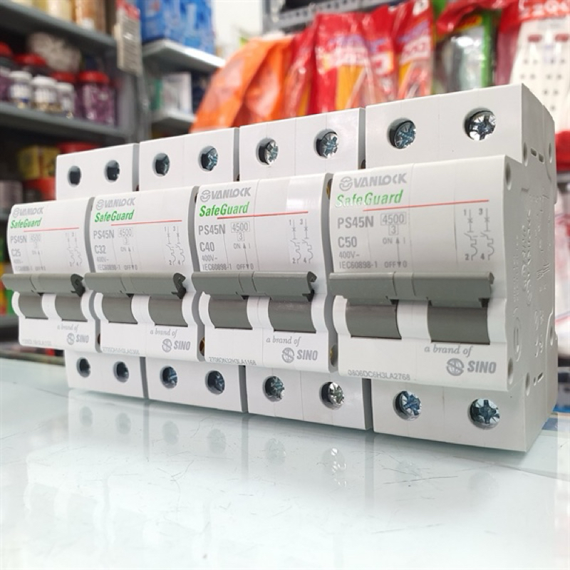 CB tép 2P, MCB 2 Pha, Cầu dao điện tự động CB 2P 20A, 32A, 40A, 50A, 63A SINO (Chính hãng)