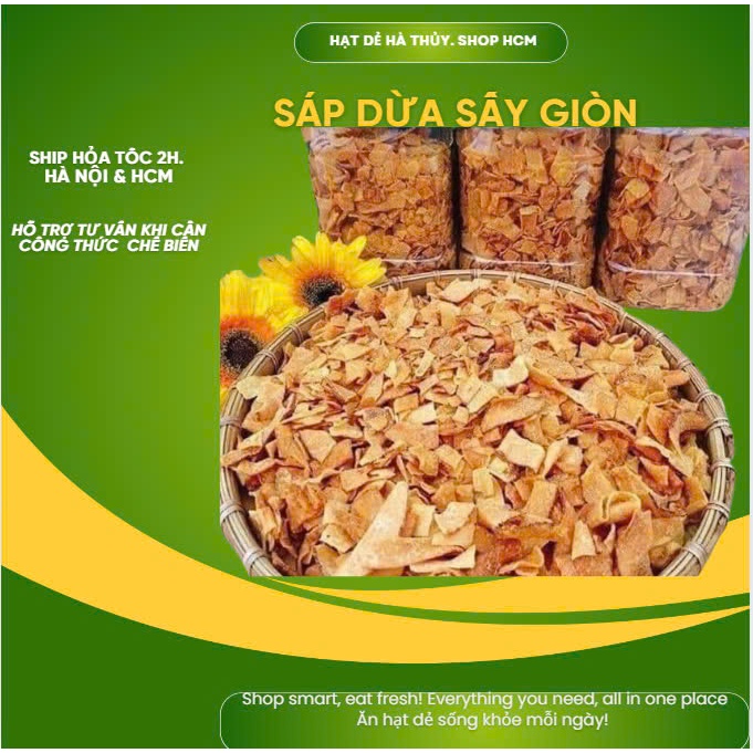 [Dừa Sấy Đặc Sản BẾN TRE 450GR] Dừa khô sấy giòn