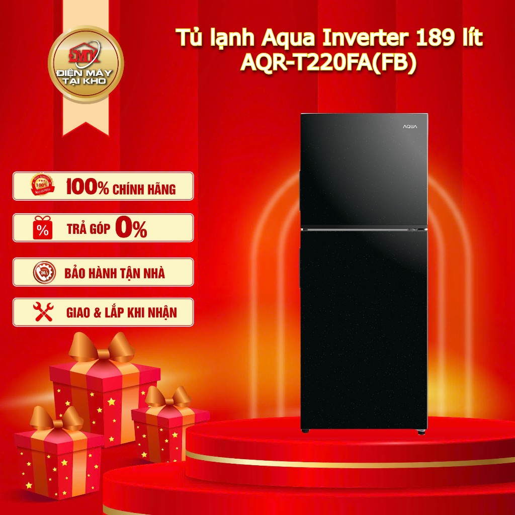 Tủ lạnh Aqua Inverter AQR T220FA(FB) 189 Lít – Twin Inverter – DEO Fresh – Aqua Chính Hãng