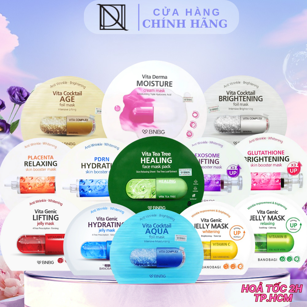  Mặt Nạ Giấy BNBG Mask Anti Wrinkle - Whitening Skin Dưỡng Trắng Da Cấp Ẩm Phục Hồi Giảm Mụn 30ml 