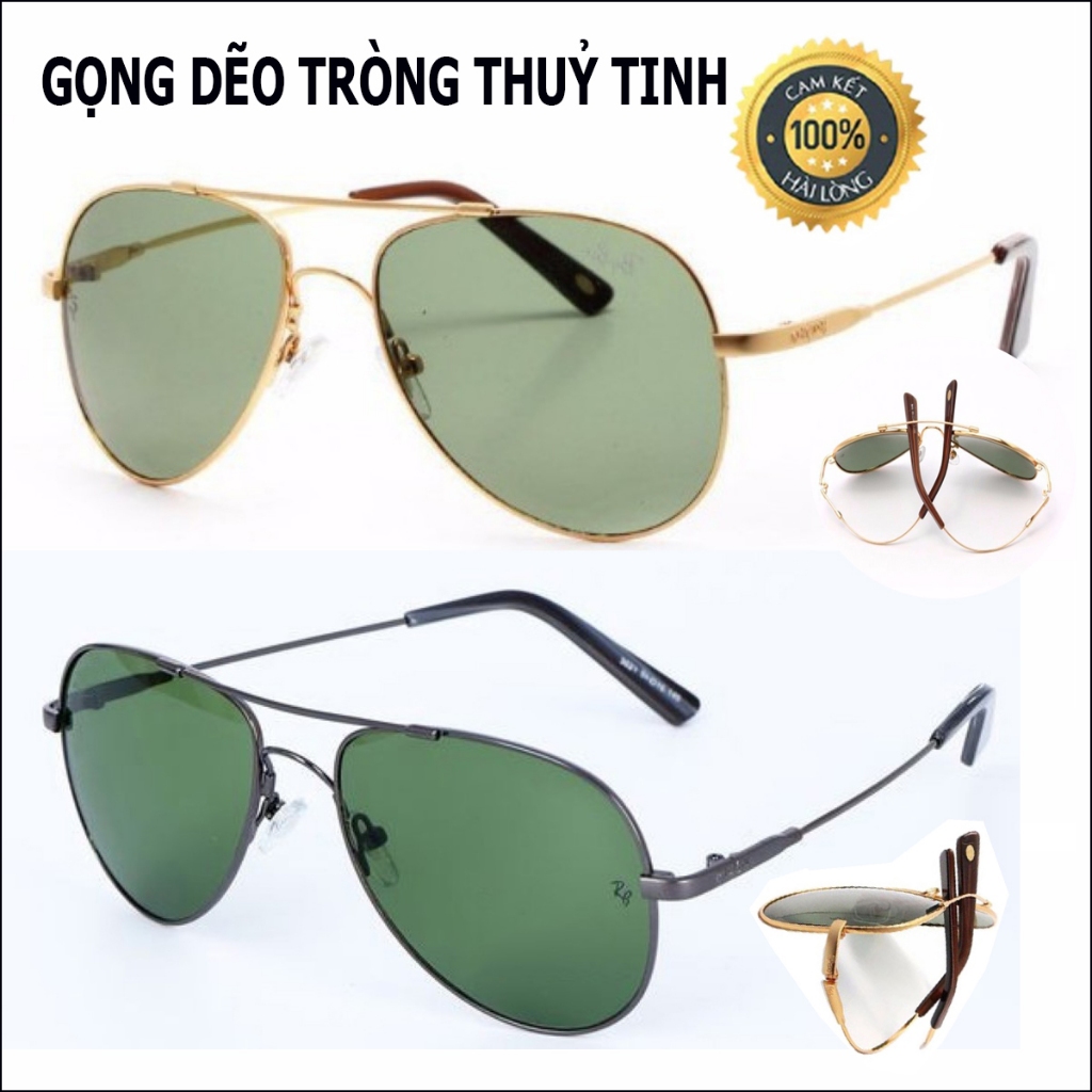 kính mắt nam titan siêu dẽo bẻ không gãy tròng thủy tinh chống UV tia cực tím kèm hôpk khăn lau